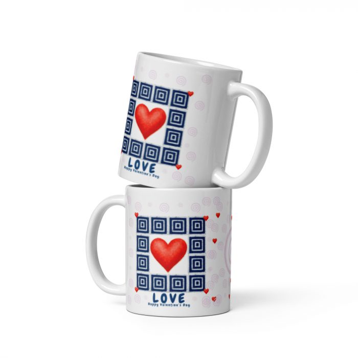 Adire with love White glossy mug