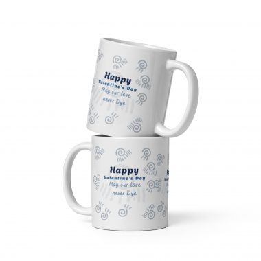 Adire design Valentine White glossy mug