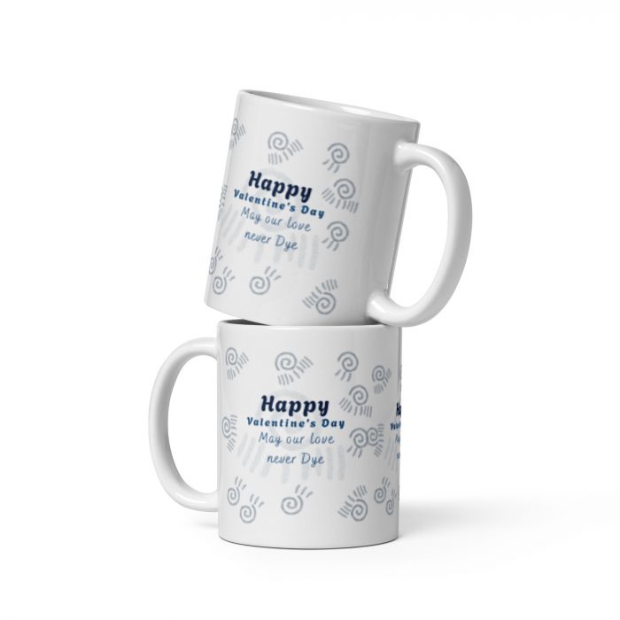 Adire design Valentine White glossy mug