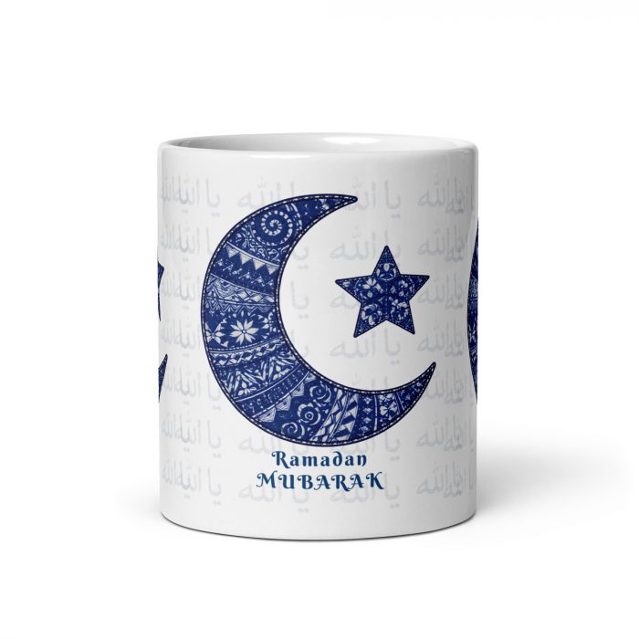 white-glossy-mug-white-11-oz-front-view-696bc646a47ca Ramadan Mubarak Islamic Mug Gift Ceramic 11 oz Dishwasher & Microwave Safe Sturdy Glossy Vivid Print