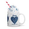 Spiral Adire Love Valentine White glossy mug