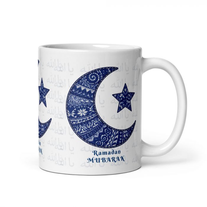 white-glossy-mug-white-11-oz-handle-on-right-696bc646a42d8 Ramadan Mubarak Islamic Mug Gift Ceramic 11 oz Dishwasher & Microwave Safe Sturdy Glossy Vivid Print