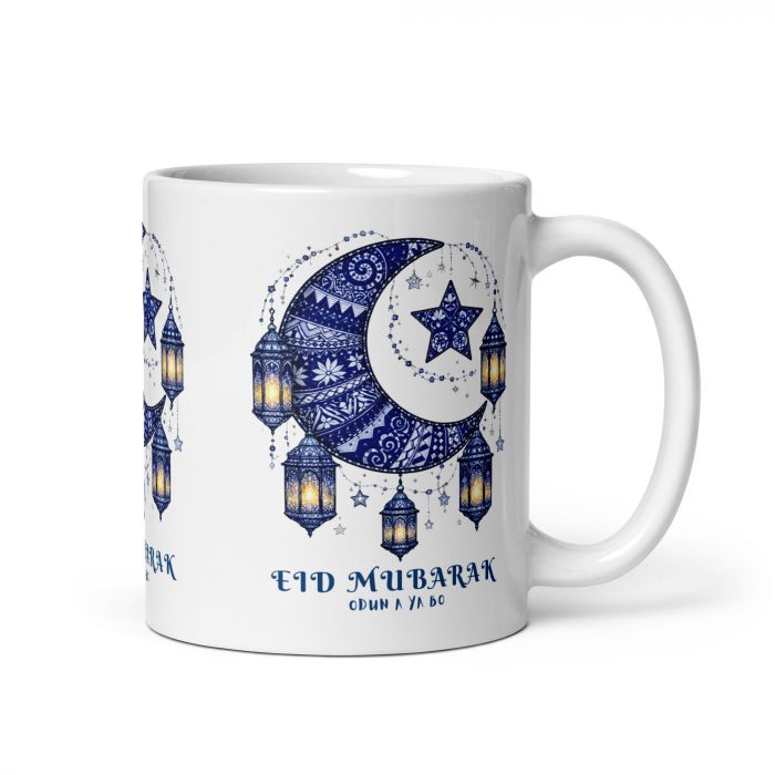 white-glossy-mug-white-11-oz-handle-on-right-696bcad328573 Adire Pattern Eid Mubarak Islamic Mug Gift
