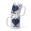 Love never Dye Adire Valentine White glossy mug