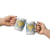 Adire Gold Heart White glossy mug