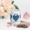 Spiral Adire Love Valentine White glossy mug