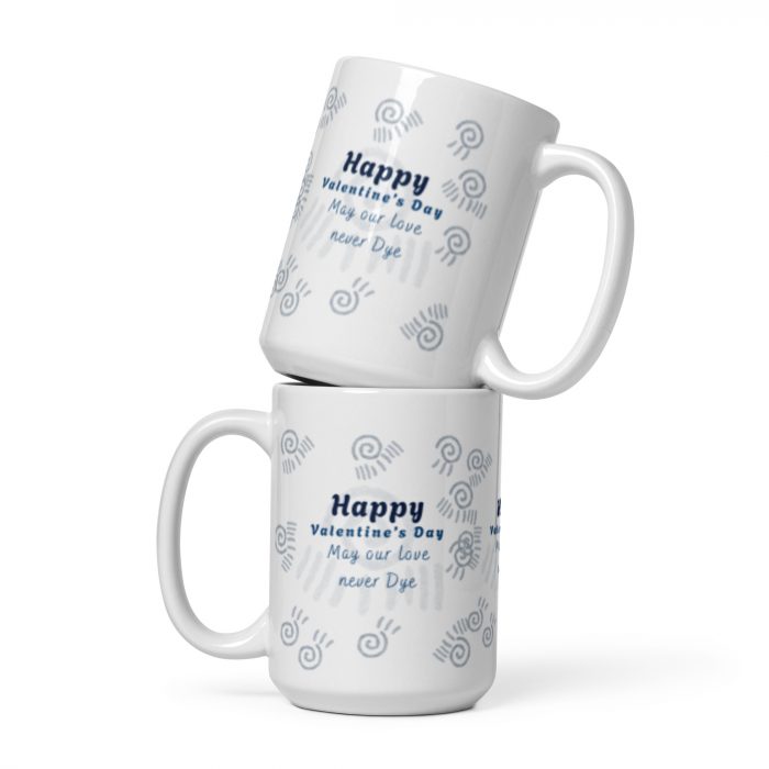 Adire design Valentine White glossy mug