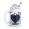 Love never Dye Adire Valentine White glossy mug