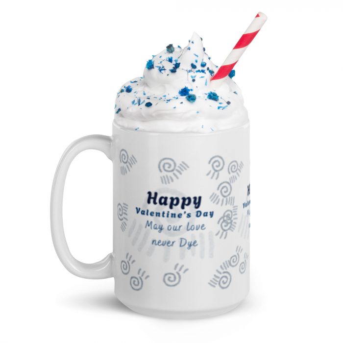 Adire design Valentine White glossy mug