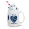 Spiral Adire Love Valentine White glossy mug