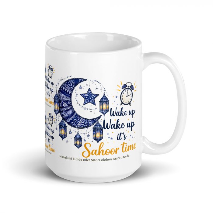 Sahoor Time Ramadan Islamic Mug Gift Ceramic 11 oz Dishwasher & Microwave Safe Sturdy Glossy Vivid Print