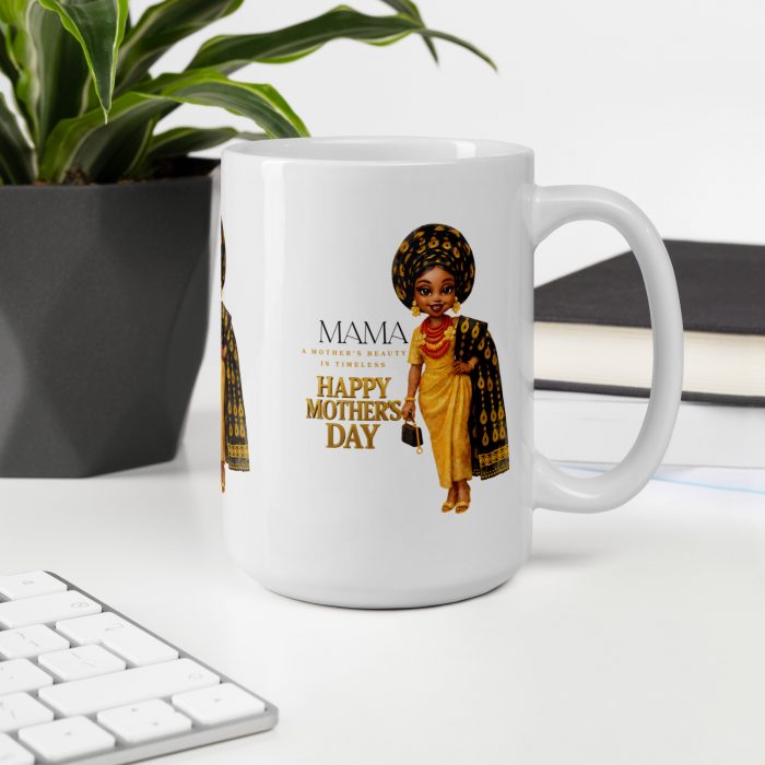 white-glossy-mug-white-15-oz-office-environment-696fa9728dc47 A Mother’s Beauty Is Timeless | Mama Mother’s Day Ceramic Mug Gift