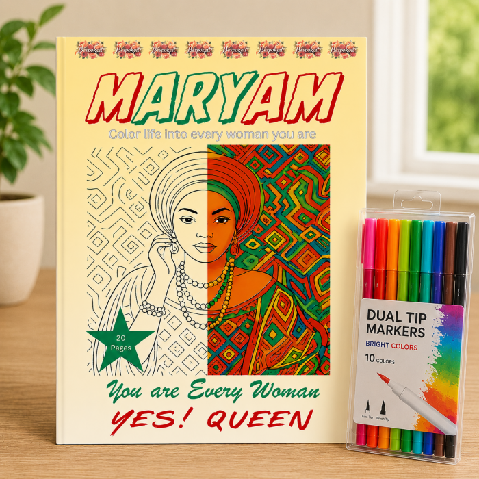 Yes! Queen Personalised Colouring Book 250gsm | African Women Art | Adult Colouring Gift