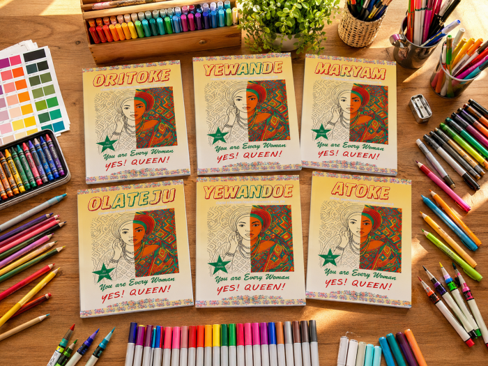 Yes! Queen Personalised Colouring Book 250gsm | African Women Art | Adult Colouring Gift