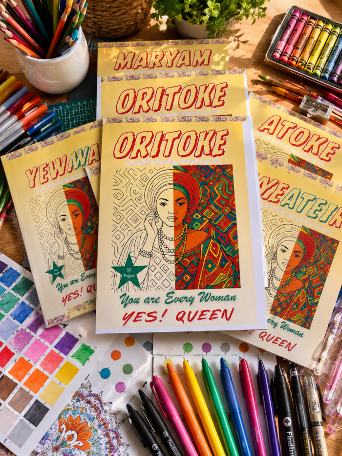 Yes! Queen Personalised Colouring Book 250gsm | African Women Art | Adult Colouring Gift